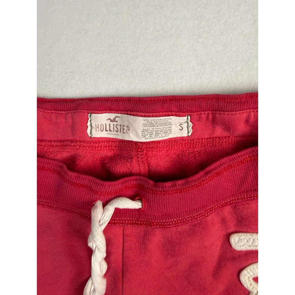 Hollister Womens Y2K Pink Low Rise Logo Sweatpants Joggers Small Side Stripe - Picture 4 of 9
